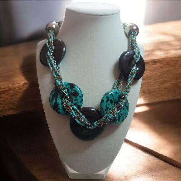 All Leather Brown Women's Tote Bag And NECKLACE SET IN EUC - Picture 8 of 12